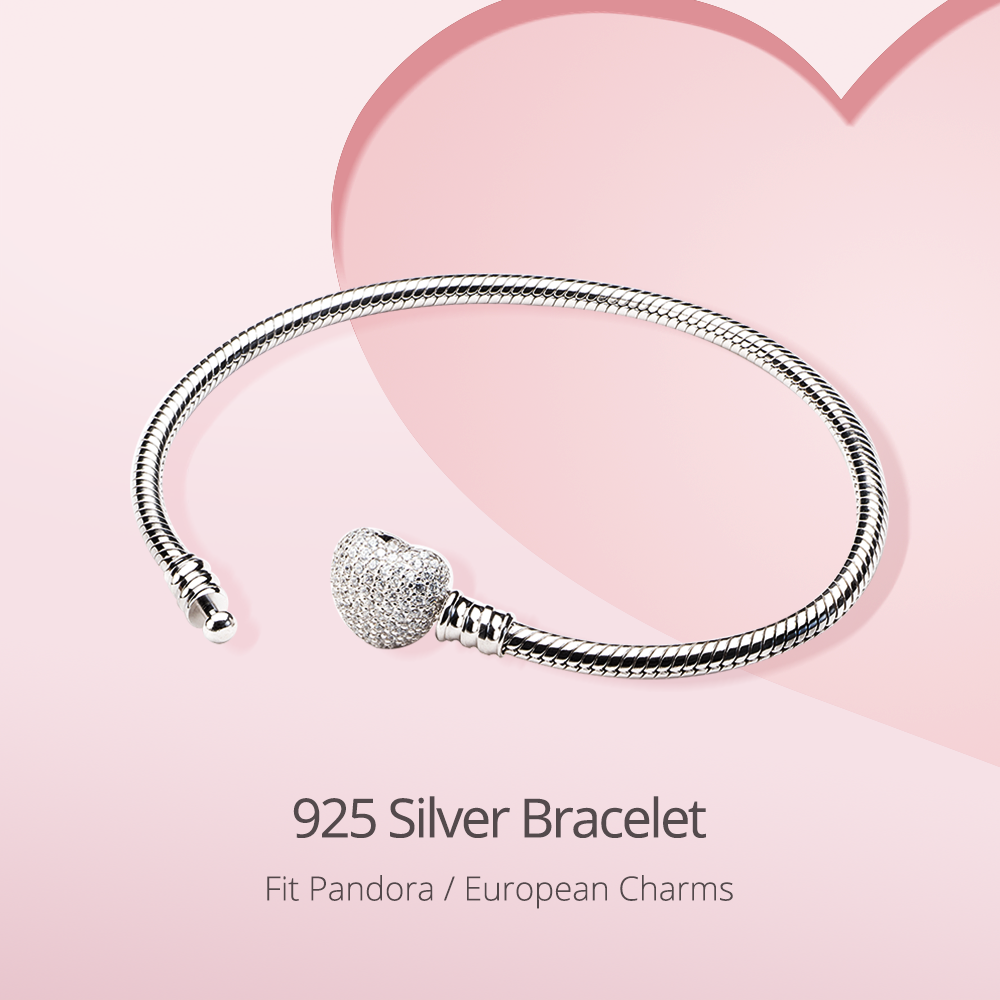 Pave Clear CZ Heart Clasp Bracelet